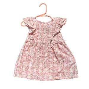 Cat & Jack girls 18 months floral dress pink white color ruffles